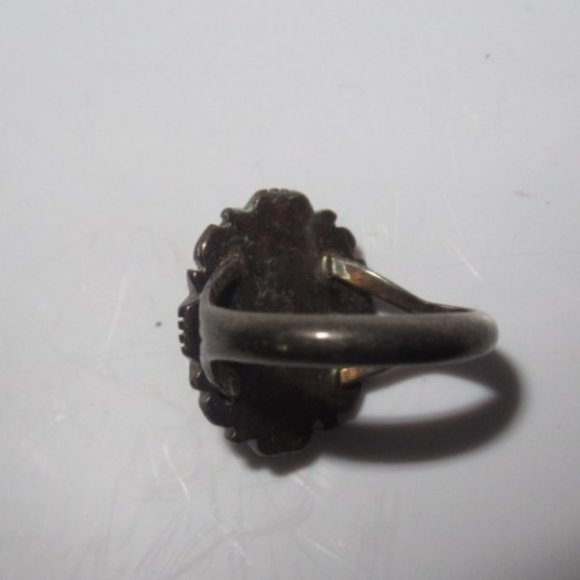 Vintage Native American Sterling Silver Green Malachite Ring 8 - Picture 11 of 12